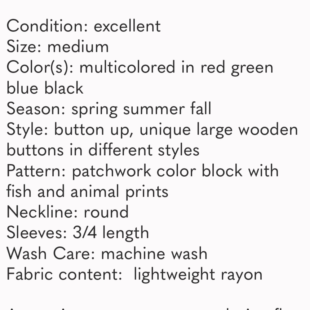 La Cera Patchwork Button Up Whimsical Boho Multic… - image 8